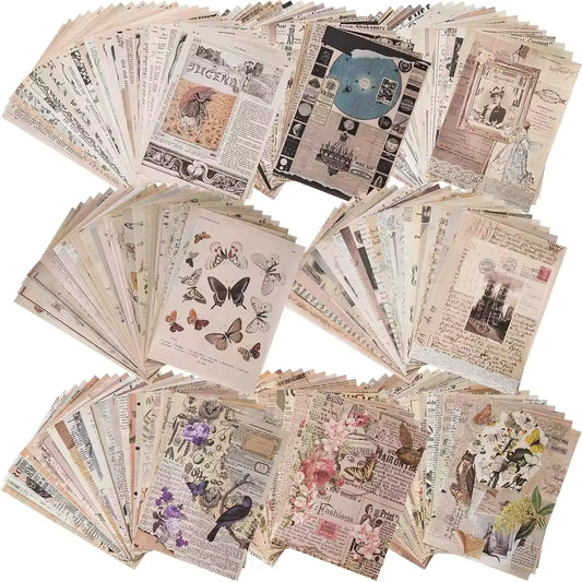 Vintage Room Décor Ephemera Kit - full 192-sheet set overview
