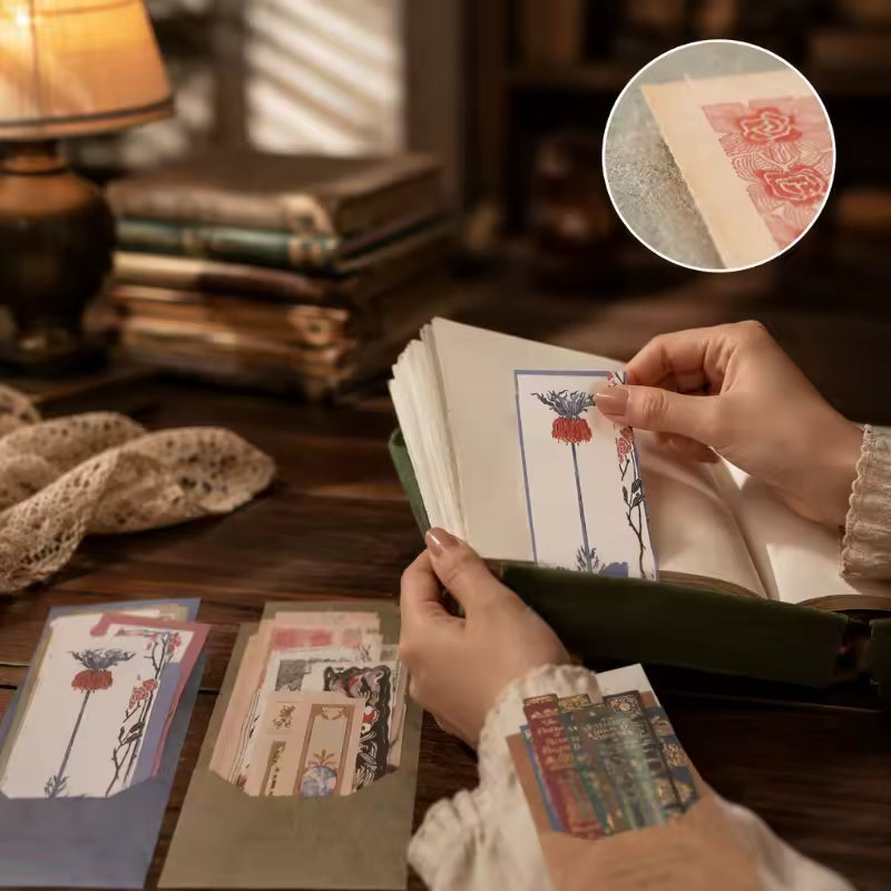 Library spine stickers applied to a journal page