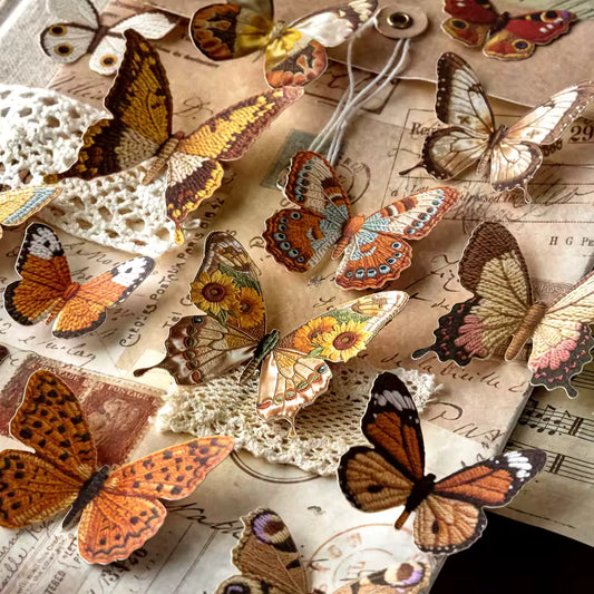 Butterfly Cabinet 20-Piece Vintage Sticker Pack