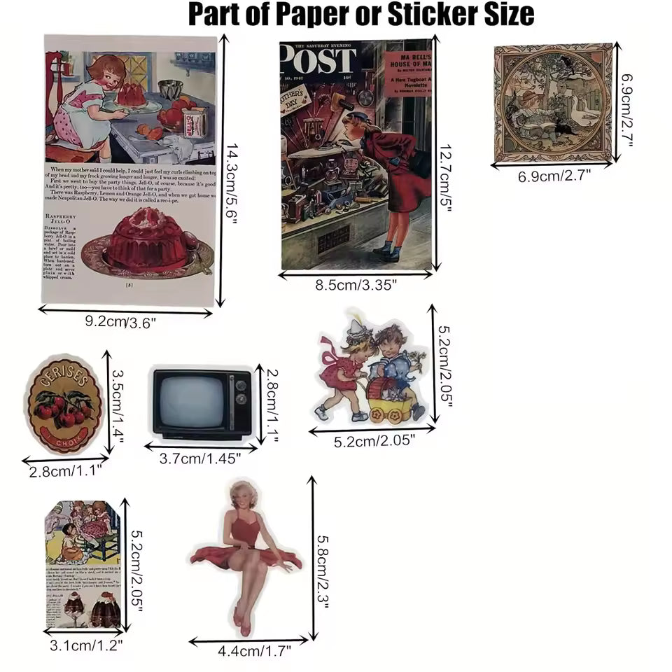Vintage collage ephemera kit newspaper clipping papers