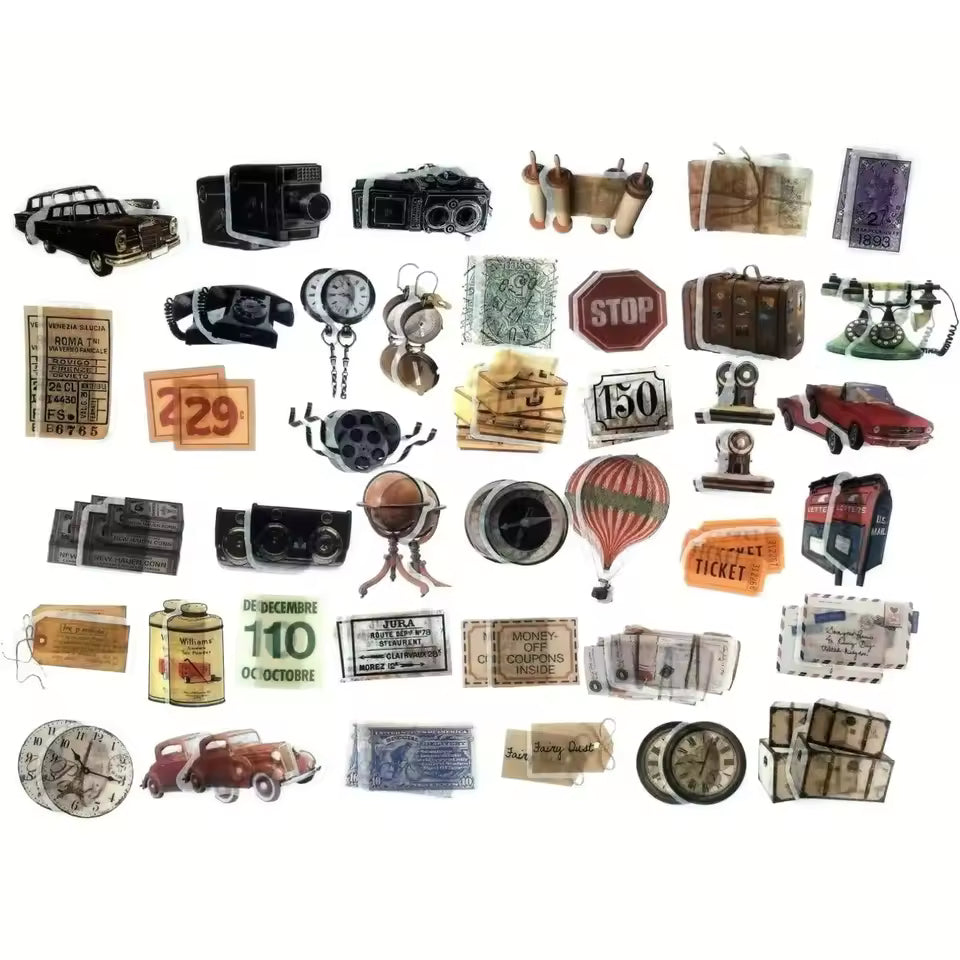 Full set of classic retro ephemera overview