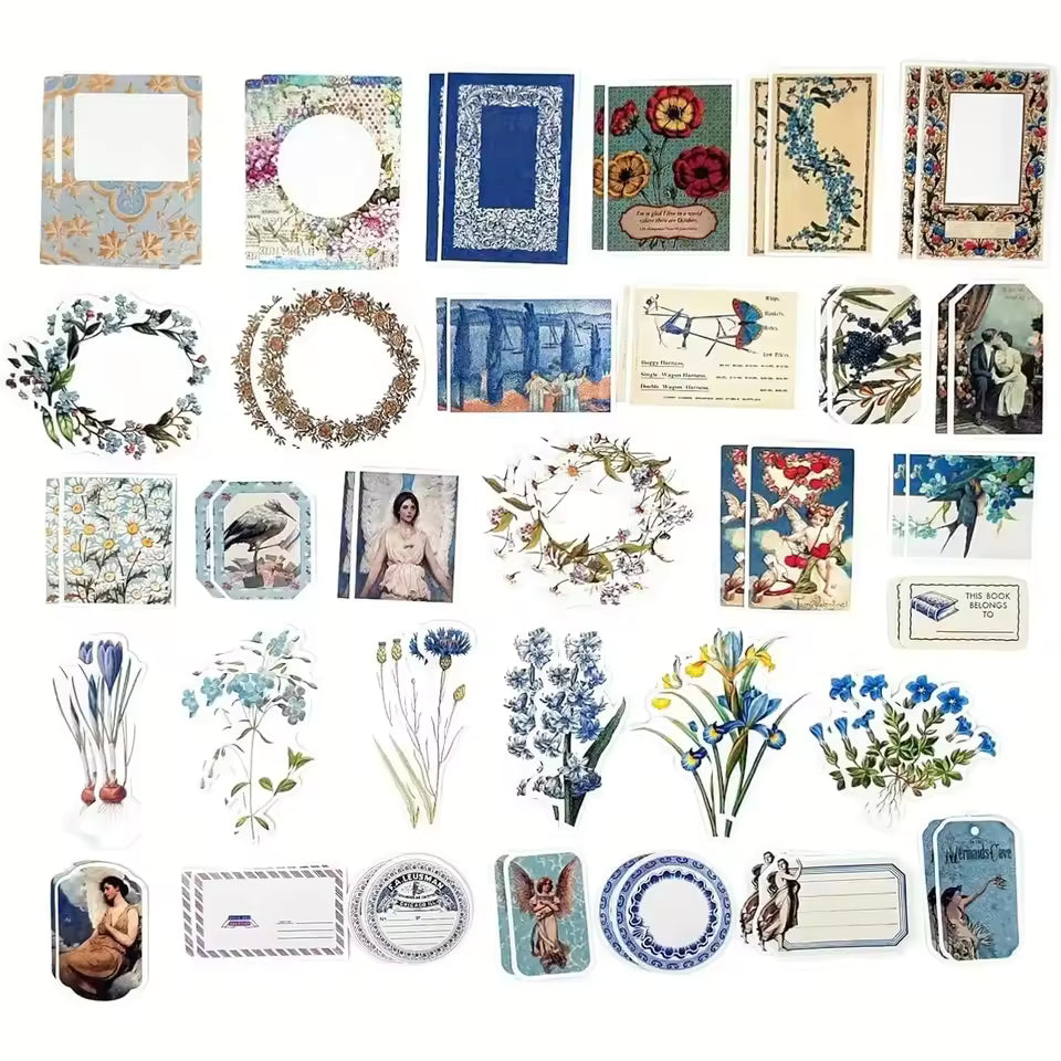 Botanical and nature ephemera kit vintage figure papers