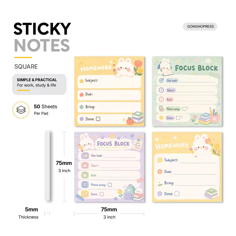 Homework and Focus pad layouts