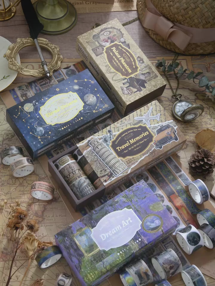 Vintage Worlds 18-Roll Washi Tape Set — product video