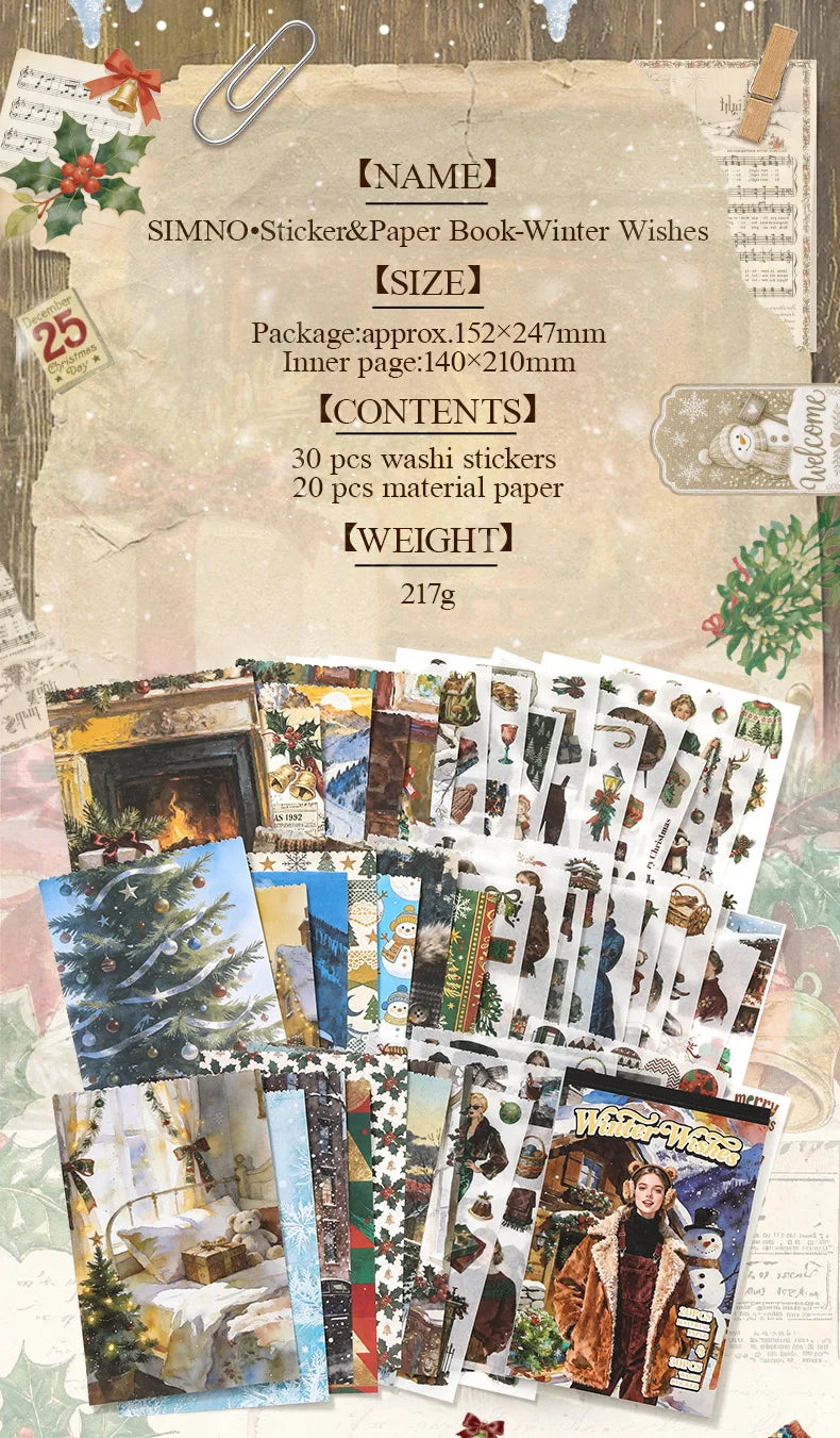 Winter Wishes 50-Sheet Christmas Sticker Book — what is included 8