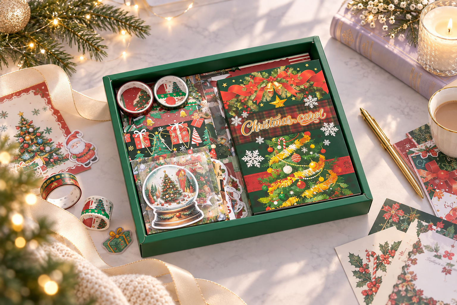 Christmas Carol 157-Piece Journaling Set styled lifestyle scene